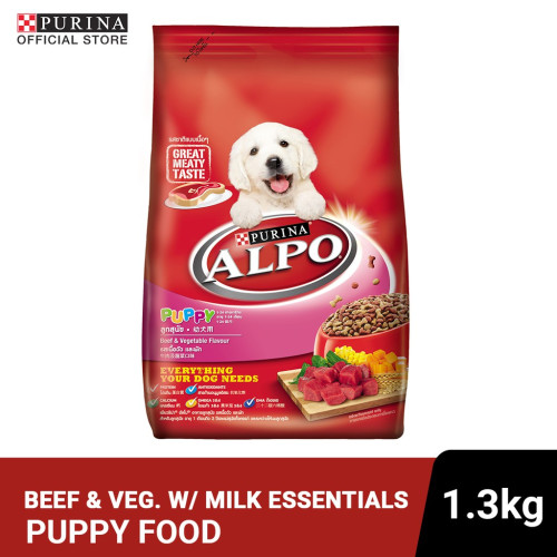 Purina Alpo Beef & Vegetables with Milk Essentials Puppy Dry Dog Food 1.3kg Purina Alpo Beef & Vegetables with Milk Essentials Puppy Dry Dog Food 1.3kg