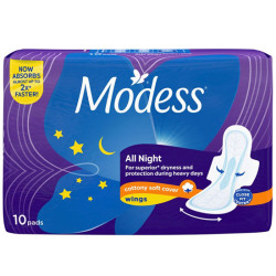 Modess All Night with Wings 10 pads